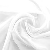 Weißer Tüll Stoff Meterware, 1.5m x 2m Ballen - Hochwertiger Organza, Transparenter Gardinenstoff & Vorhangstoff für Dekoration, Hochzeit, Kleidung & Nähen