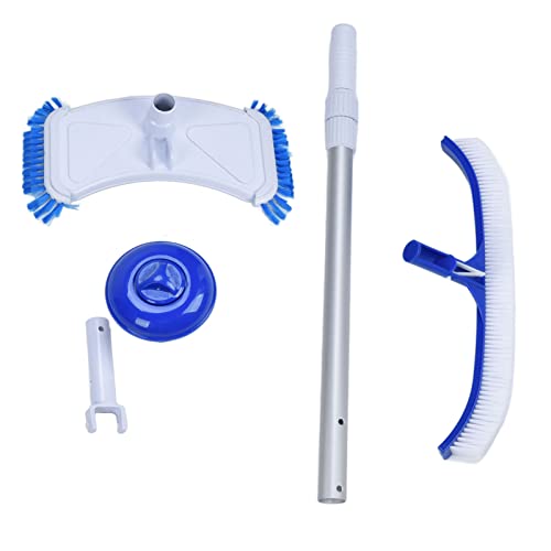 Pool Suction Head Portable Swimming Pool Cleaner Set Suction Head Telescopic Rod with Brush Pool Washing Tool for Swimming Pools Water Parks