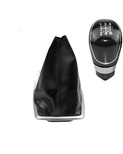 SIJYG1 Pomo Cambio Marchas para Ford para Focus 2 MK2 FL MK3 MK4 MK7 Mondeo Galaxy para Fiesta Funda de Bota Perilla de Cambio de Marchas Manual 5/6 velocidades Pomo Palanca Cambio(B0341-K0016)