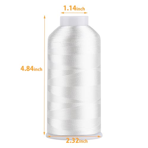 Image of Simthread Rayon Embroidery Thread 5500 Yards, 40wt 100% Rayon Viscose for Commercial and Domestic Machines - Cream White 1003