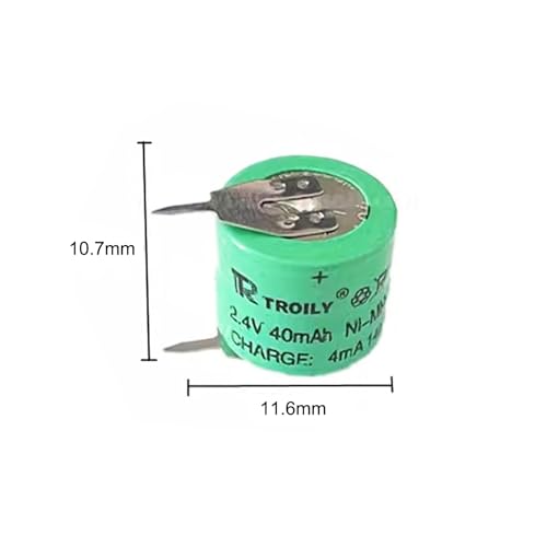 2 pilas recargables Ni-MH 2.4V 40mAh con 2 pines miniatura 2