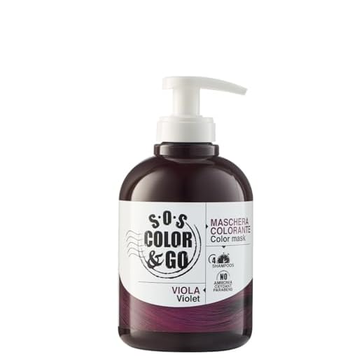 Alama Professional S.O.S Color&Go Maschera Colorata Ravviva Colore Viola, Maschera Nutriente, Ravvivante, Riflessante Tonalizzante per Capelli Naturali, Colorati e Con Mèches, 300 ml
