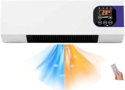 Oceanight冷暖両用式小型、 冷暖房ファン 式壁掛け リモコン付き タイミングー 低騷音 操作簡単 一体型機器 工事不要、壁取付け可能、、 除湿機能.16度から40度まで調節可能 ポータブル 年中使える 6時間シャットダウンタイマーリビング/寝室/オ