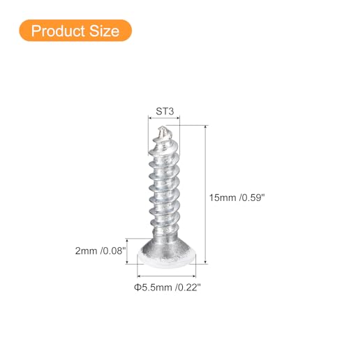 Tornillos autorroscantes planos 3x15mm 25 unidades miniatura 2
