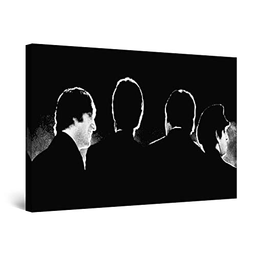 Startonight Cuadro Moderno en Lienzo Beatles, Pintura Blanca y Negra para Dormitorio, Impresiones Enmarcadas 60x90 cm, Decoración Pared, Idea de Regalo Elegante Efecto Día y Noche Luminoso