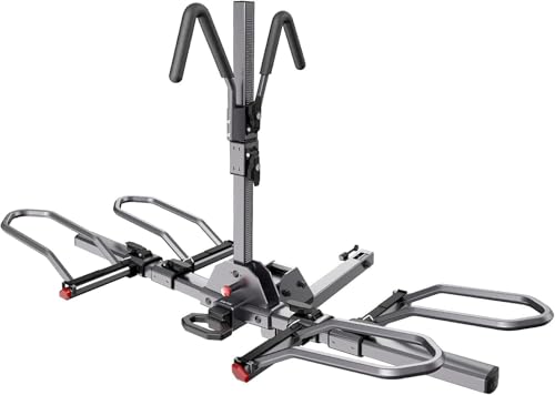 Image of KYX Car Bike Rack 160lbs Max Load, Tow Hitch Bike Racks for E-Bike, 5 inch Fat Tire Bike, Folds Up Compactly, Tiltable Down, Double Anti-Swag System Bicycle Car Racks 2 inch Receiver for SUV, Truck, RV