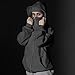 Women's Balaclava Hoodies Zip Up Fashion Double Layer Hoodie Jackets 2025 Fall Casual Long Sleeve Y2K Clothing Dark Gray
