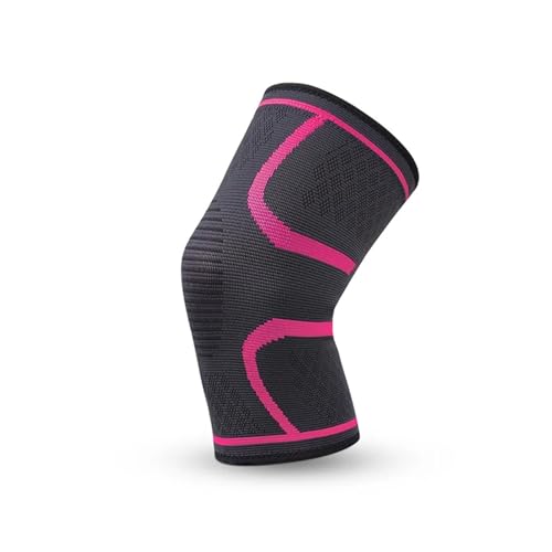 Rodilleras 2 pares de rodilleras deportivas tejidas silicona for baloncesto al aire libre cubierta protectora for piernas correr Fitness sentadillas equipo protector rodilla para correr(Rose red,S)