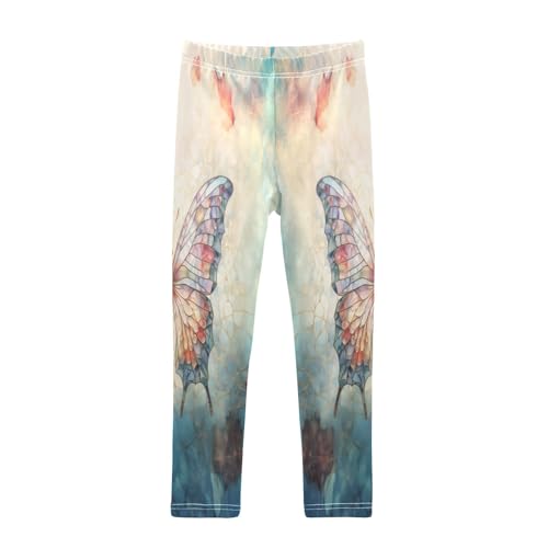 Toddler Girls Leggings Printed Yoga Pants Leggings Blue Background Butterfly for Kids