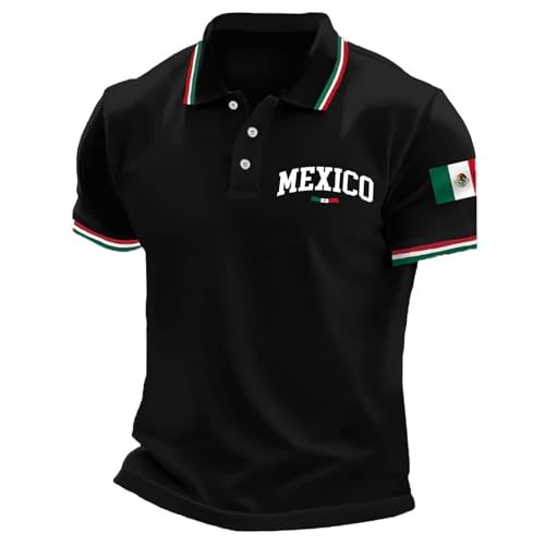 Camisa Polo para Hombre Proud Mexican Polo Shirt Mexico Flag Shirt for Men