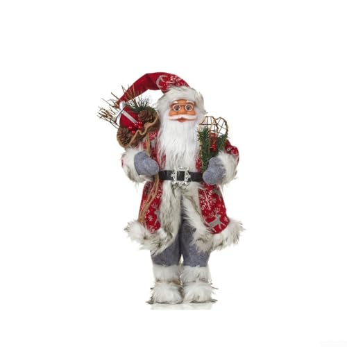 Zilimontt Enfeite de pai Natal, decoração de Natal de pai em pé, figura tradicional realista de Pai Natal, decoração de Natal grande (30 cm)