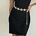 HIQUACC Women's Metal Waist Chain Chunky Body Jewelry Belly Link Belt (Pattern Gold-S)