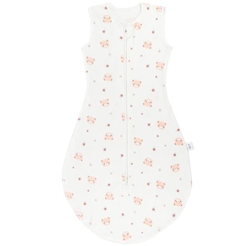 Taricor Saco de Dormir Bebe 100% Algodón 0.5 Tog Saco de Dormir Verano sin Mangas, para Bebé Niños Niñas de 0 a 6 Meses