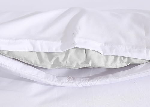 Ghazlan 100% Egyptian Cotton Duvet Cover Set, White, 400 Thread Count Duvet/Quilt Cover Set - Image 3