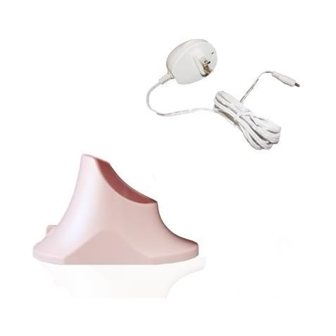 Erisonic Cradle Charging Docks Stand Station w/International Travel AC Charger Adapter 100V-240V Compatible with Erisonic Facial Cleansing and Massage System Professional Skin Care Pink Color Cover
