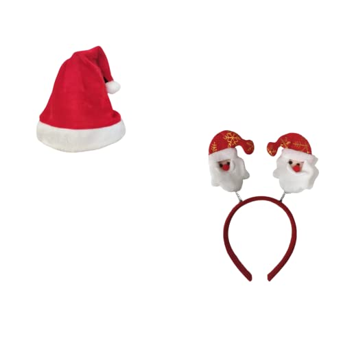 Kit Natal Tiara + Gorro Touca De Papai Noel - Festa - Decoração