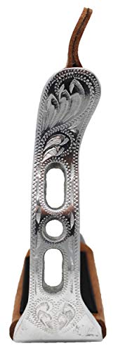 (7.6cm Neck, 6.4cm Tread, 12cm Wide, 17cm Height, Floral Cutouts) - Challenger Tack Horse Saddle Alu