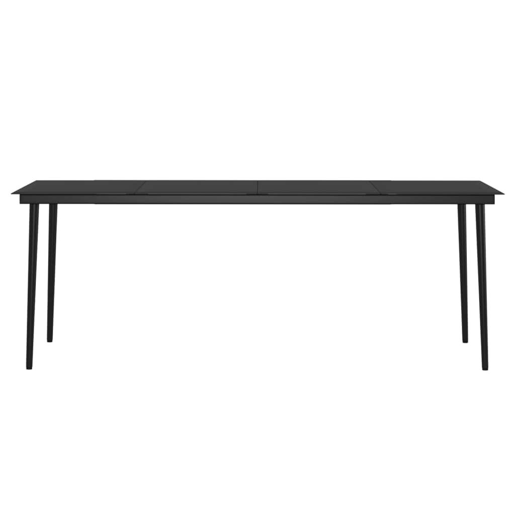 Set da pranzo da giardino in rattan sintetico, 7 pezzi, beige e nero, con 6 sedie e tavolo in vetro, per terrazza, balcone, giardino, cuscini inclusi