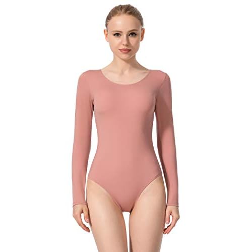MOLLDAN Women Basic Dance Leotard Long Sleeve Adult Team Short Sleeve Ballet Leotard Tank Top Sleeveless Dancewear Black-01 Small