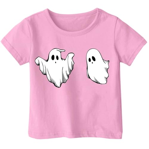 Toddler Halloween Shirts Novelty Pumpkin Ghost Printed Crewneck Tees Comfy Trendy Cute Y2K Casual Preppy Classic Top Clothes