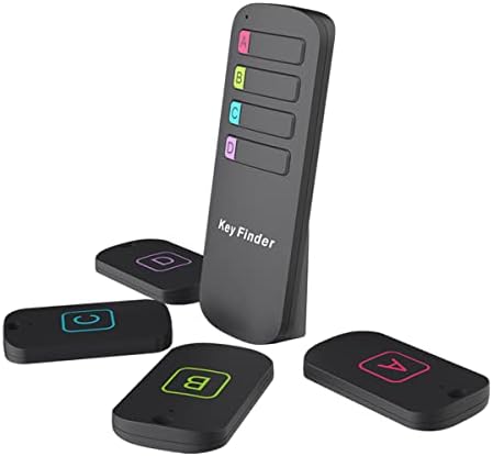 VODESON Key Finder, Wireless RF Item Locator,1 RF Transmitter and 4 Receivers Keychain Key Rings Finder, Included Mini Stickers(New Upgrade Generation,Long Lasting Batteries),Pet & Wallet Tracker