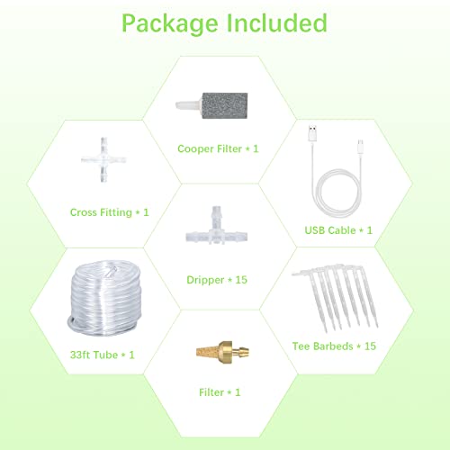 Moistenland Drip Irrigaiton Kits For 1/4" Tubing, Drip Irrigation Accessories Compatible Automatic Drip Kit Or Sprinkler Systems #TOP3