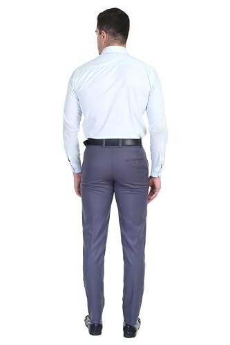 Image of Men's Stretchable Solid Plain Formal Trousers - Regular Fit Stylish Pants for Office & Party, Fashionable Dress Trousers for Men