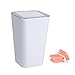 Produktbild Schwingdeckeleimer Candy White, Kosmetikeimer, Abfalleimer mit Schwingdeckel, glänzend weiße Oberfläche mit Chromdetails, 6 l Fassungsvermögen, mit Gratis 2er Set Schwämme
