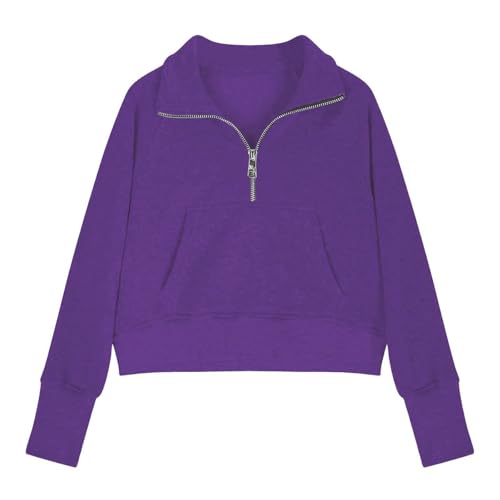 Fashion Sweatshirts for Teen Girls Half Zip up Fleece Long Sleeve Causal Loose Fit Pullover Tops Toddler Kids Cute Clothes