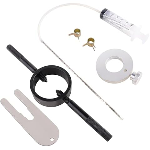 Motorcycle Fork Service Tool Kit, 3 Tools for Fork Oil Change and Rebuild,Include Fork Spring Compressor, Damper Rod Bleeder, Oil Level Gauge for Harley Honda KTM Inverted Forks Cover