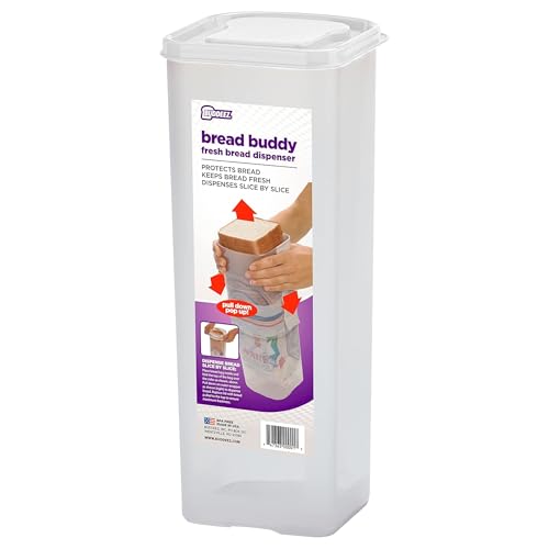 Buddeez Bread Buddy Bread Box – Keep Your Loaf Fresh - White Lid, Pack of 1