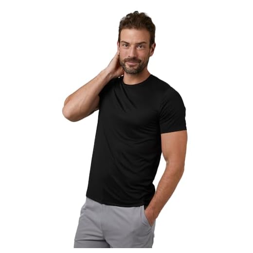 32 DEGREES Mens Cool Quick Dry Active Basic Crew T-Shirt, Black, X-Large