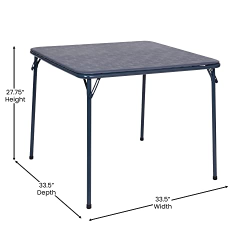 Flash Furniture Madison 5-Piece Folding Card Table and Chairs Set, Portable Event Table and Chairs Set for Indoor and Outdoor Gatherings, Navy
