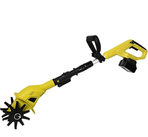 GAYAYAS Electric Garden Tiller, Handheld Battery Powered Rototiller - with 97-127cm/38-50in Adjustable Length, for Farm, Park, Garden - Turn Soil