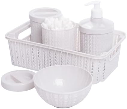 Kit Higiene, Baby, Trama, 5 peças, Branco, Plasútil