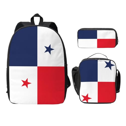 Sac à dos Panama EdWal lot de 3 avec trousse et sac repas noir