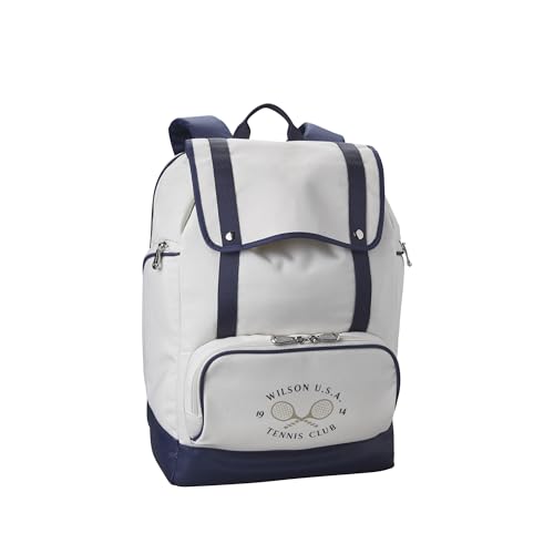 WILSON 1914 Heritage Tennis Backpack - Holds up to 2 Rackets, Cream/Dark Navy