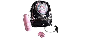Kakul Enterprises Unicorn sequence black bag with 12 hrs water bottle, hair clips & hair band Combo of 4 pcs
