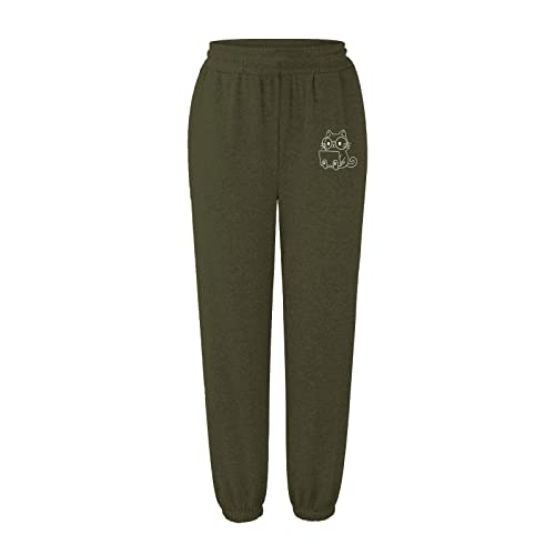 Calça de moletom feminina macia para treino de cintura alta para ioga com bolsos e calças de ioga, U