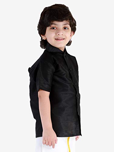 Image of VASTRAMAY Boy's Silk Blend Regular Fit Shirt
