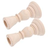 TOYANDONA 2 Stück Hölzerne Kerzenständer Kleiner Spitzkerzenhalter 10,5cm Tischdekoration Rustikal für Zuhause und Hochzeit