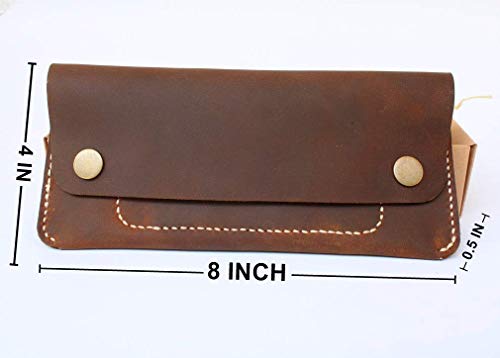 Handmade Leather Wallet, Slim Design with Card Slots and Cash Compartment Card Holder Secure Snap long wallet Brown3
