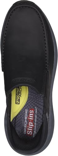 Skechers - Mens Slip-Ins Relaxed Fit: Parson - Oswin Slip On Shoes, Color Black Ii, Size: 11.5 M US2