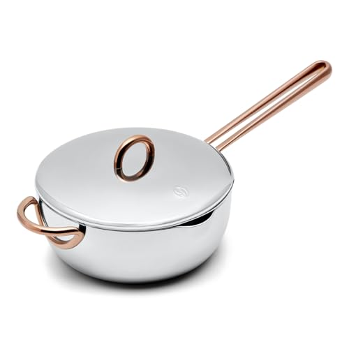 Great Jones Saucy 3-Quart Stainless Steel Sauce Pan With Lid | Compatible With All Stovetops | Induction & Oven Safe, Dishwasher Friendly