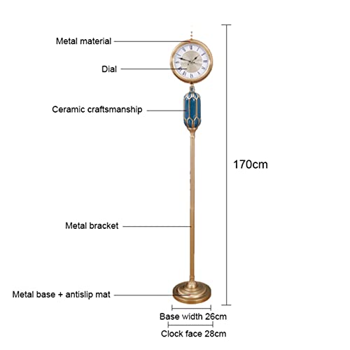 Jtyx Grandfather Clock Non-Ticking Quartz Battery Operated Floor-Standing Clock Easy To Read Sweep Movement For Bedroom, Office, Dining Room #TOP1