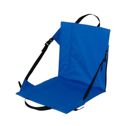 Amagogo Klappbarer Strandstuhl, zusammenklappbares Sitzkissen, Bodenstuhlpolster mit Rückenstütze, Stadion-Sitzkissen für Angel-Bleacher-Ausflüge, Blau