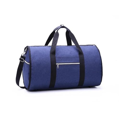 Travel Bag Portable Luxury Suit Storage Bag 2 In 1 Busines Travel Duffel Bag Men's Garment Bag Shoulder Trip Handbag Clothing Luggage Bag(Blue)