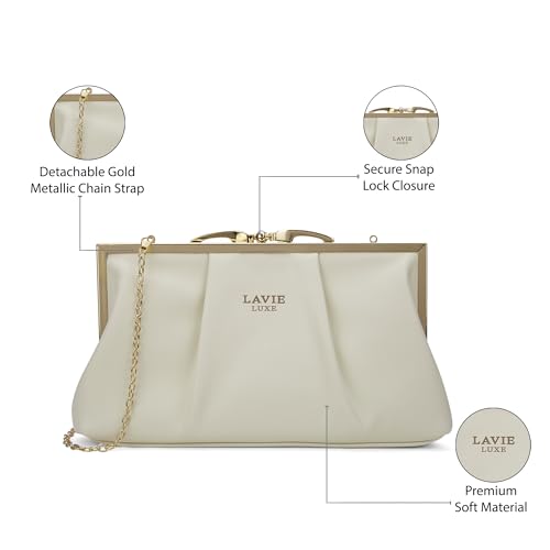 Image of Lavie Luxe Women's Pleato 2-Compartment Frame Cross Body Sling Bag | Ladies Purse Handbag | Gift for Women