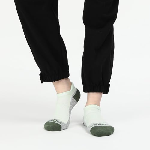 Image of WANDER Merino Wool Ankle Running Hiking Socks 3 Pairs Lightweight Cushioned Sweat-Wicking No Show Athletic Socks Men Women