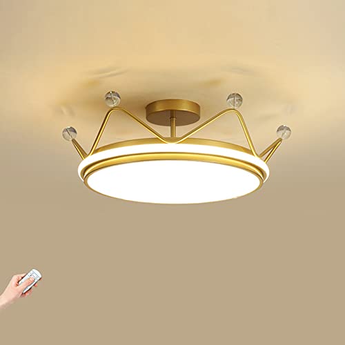 XIOUVI Pendentif de chambre moderne à LED réglable, pendentif de plafond gradué, abat - jour en métal acrylique doré starry Crown semi - encastré pour enfants, 62w, Ø50xh15cm, 3000-6000k